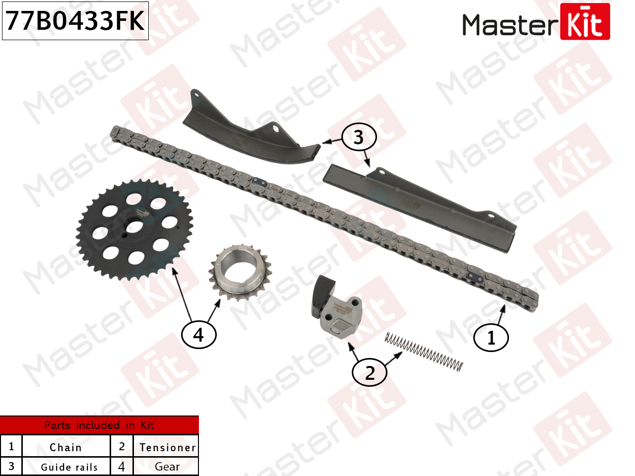 Комплект цепи ГРМ - Master KiT 77B0433FK