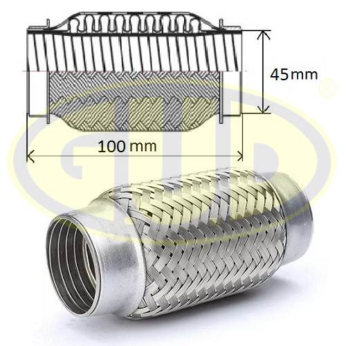 Гофра глушителя усиленная (interloc) 45x100 - GUD GFP345100IL