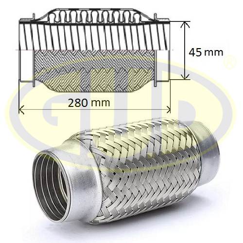 Гофра глушителя усиленная (interloc) 45x280 - GUD GFP345280IL