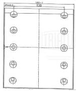 Накладка торм. колодки для прицепов с осями bpw, daf, Freuhauf Р/К 8 шт. с закл. R0 HCV - Trialli BLT 19032
