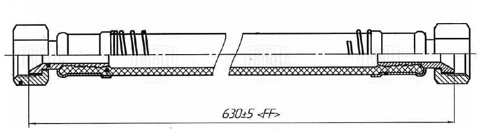 Шланг торм. для а/м ПАЗ 3205 L=630мм (к торм. камере) HCV - Trialli BF 4517