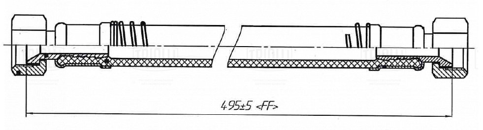 Шланг торм. для а/м ПАЗ L=495мм (короткий) HCV - Trialli BF 4516