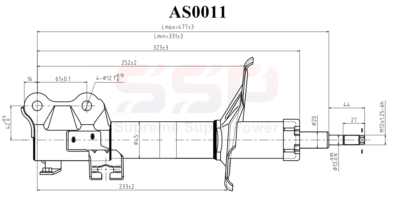 Стойка амортизационная - SSP AS0011