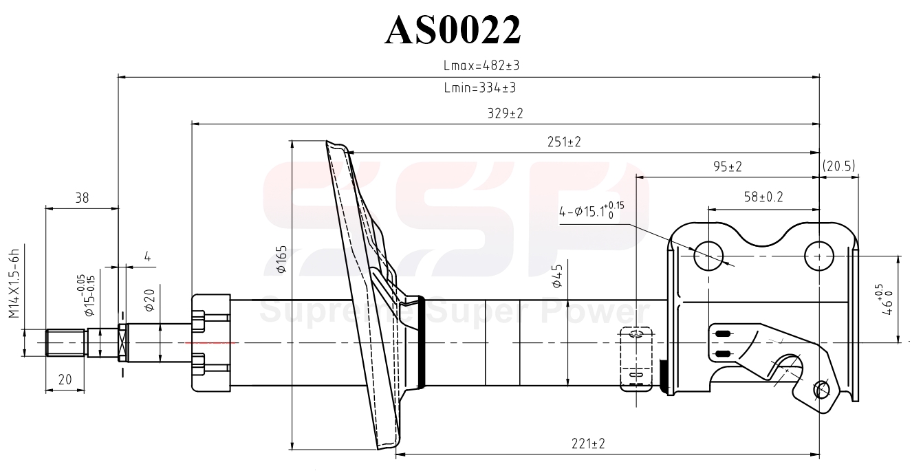 Стойка амортизационная - SSP AS0022