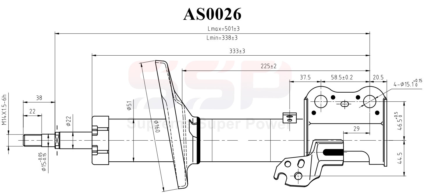Стойка амортизационная - SSP AS0026
