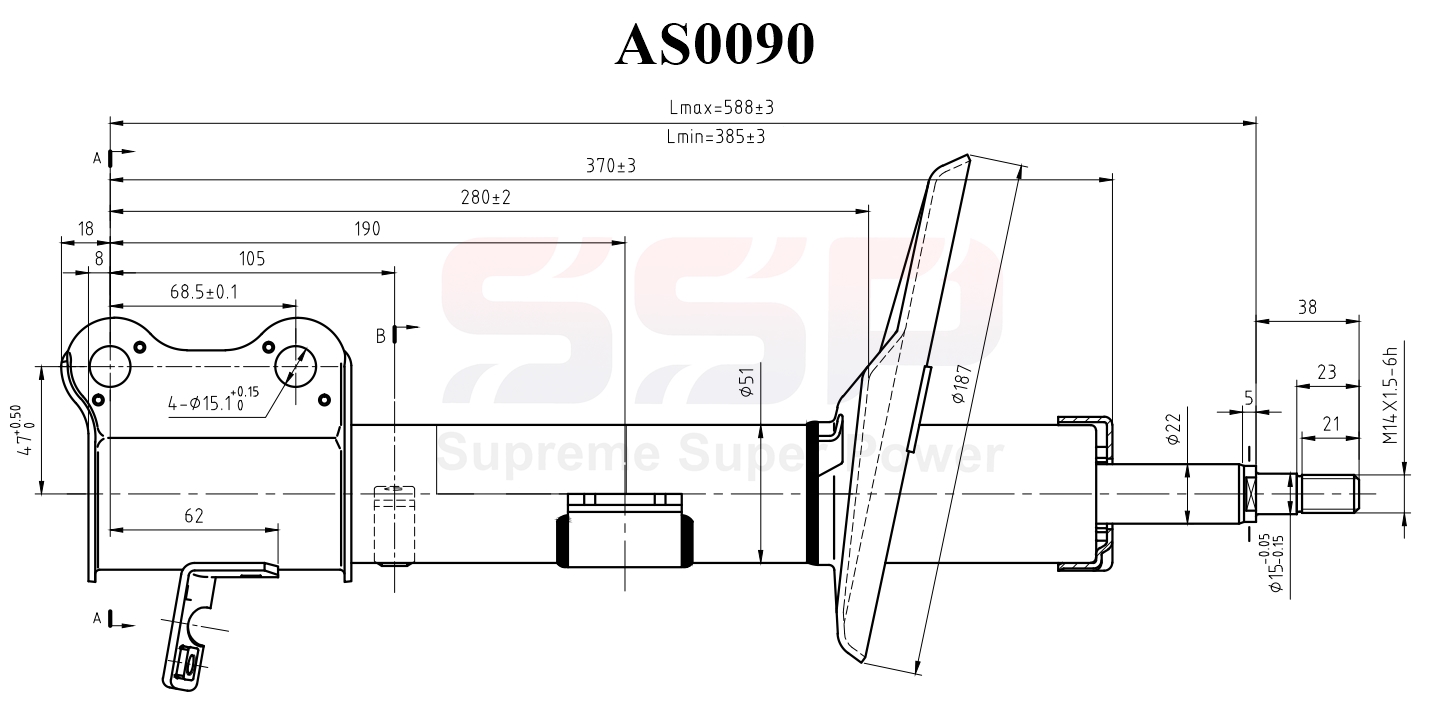 Стойка амортизационная - SSP AS0090