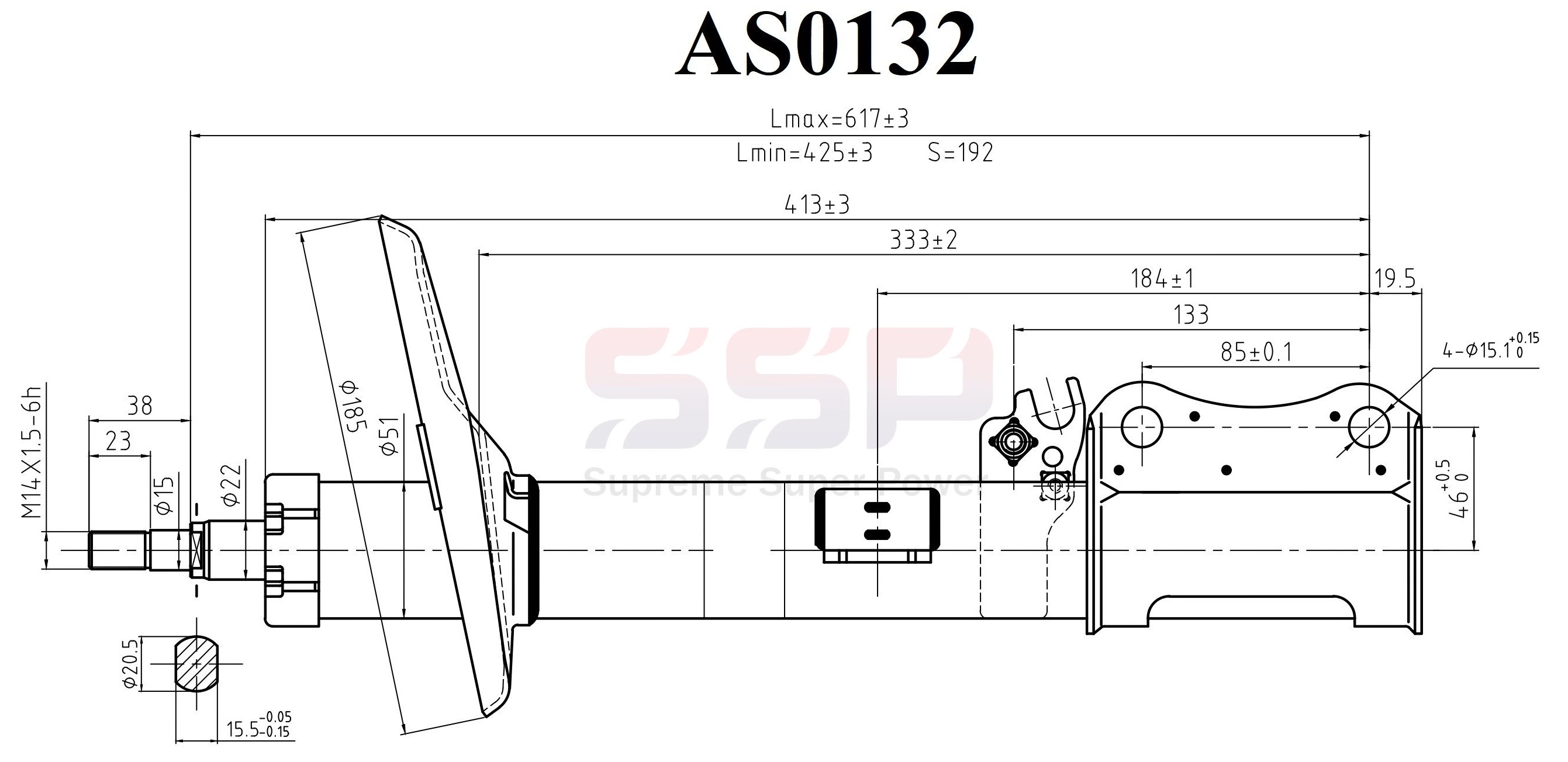 Стойка амортизационная - SSP AS0132