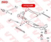 Сайлентблок поперечного рычага задней подвески - VTR HY0238R