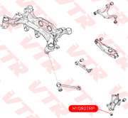 Полиуретановый сайлентблок цапфы задней подвески, нижний - VTR HY0907RP