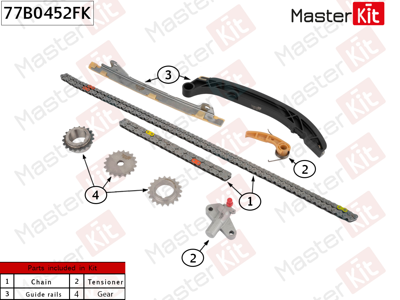 Комплект цепи ГРМ - Master KiT 77B0452FK