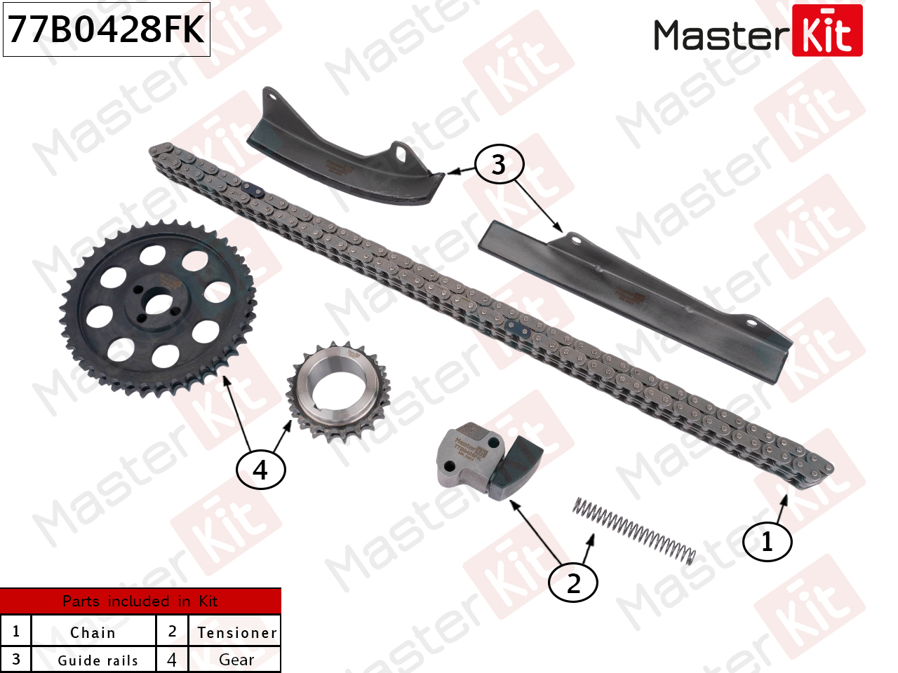 Комплект цепи ГРМ - Master KiT 77B0428FK