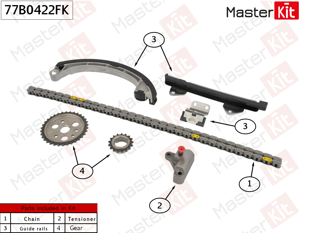 Комплект цепи ГРМ - Master KiT 77B0422FK