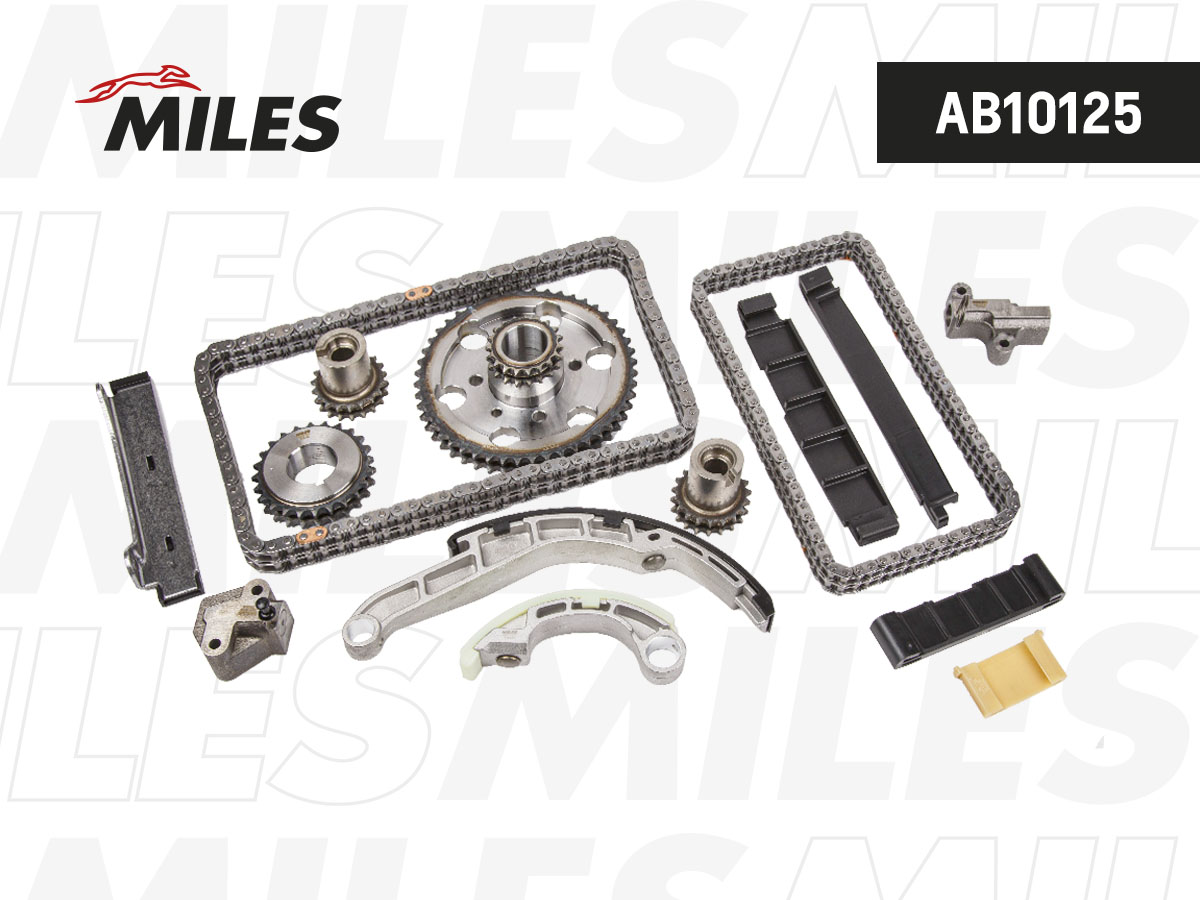 Комплект цепи ГРМ nissan navara YD25DDTi 02-08 со звездочками - Miles AB10125