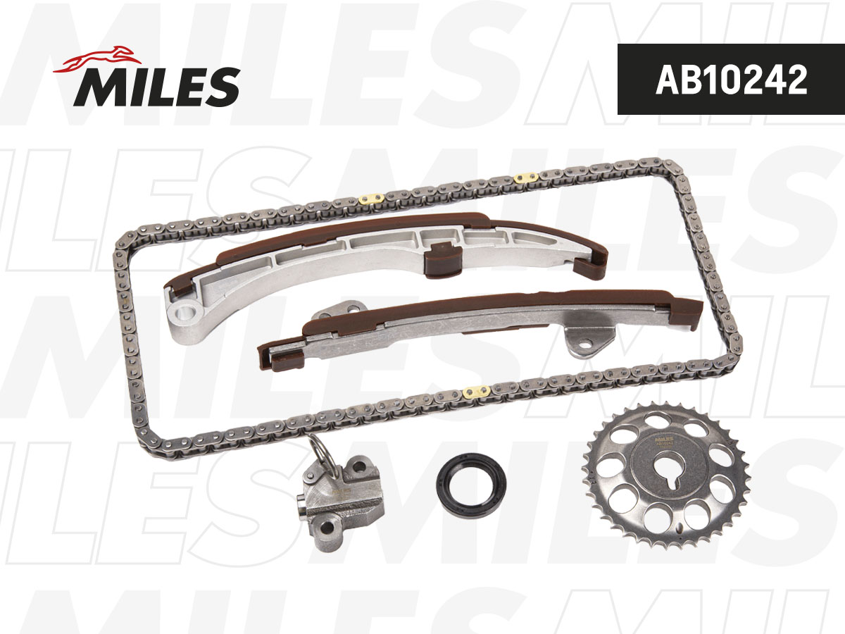 Комплект цепи ГРМ toyota 1nz-fe,2nz-fe co звездочками - Miles AB10242