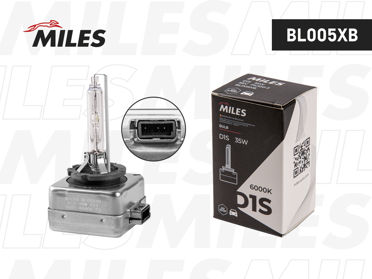 Лампа D1S 85V 35W PK32d-2 6000k xenon - Miles BL005XB