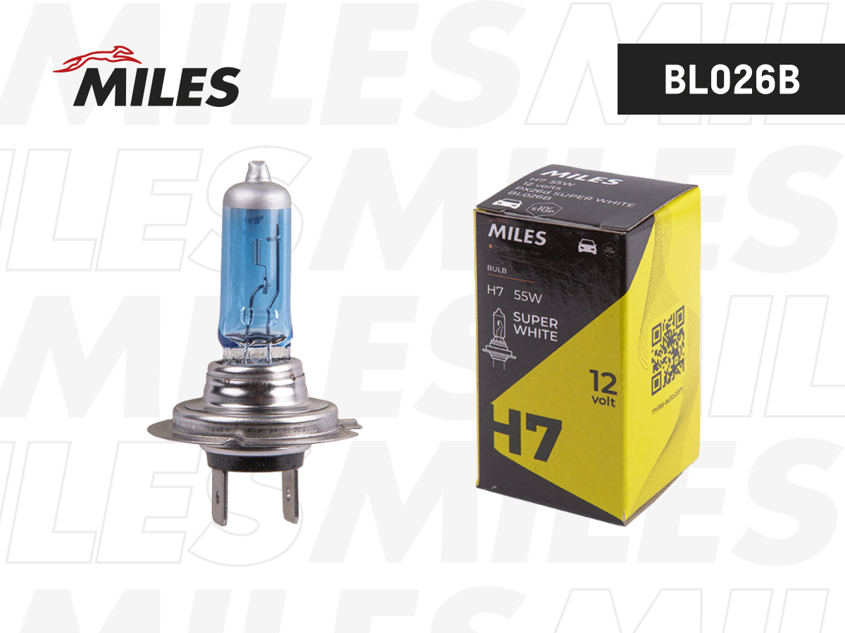 Лампа H7 12V 55W PX26d super white - Miles BL026B
