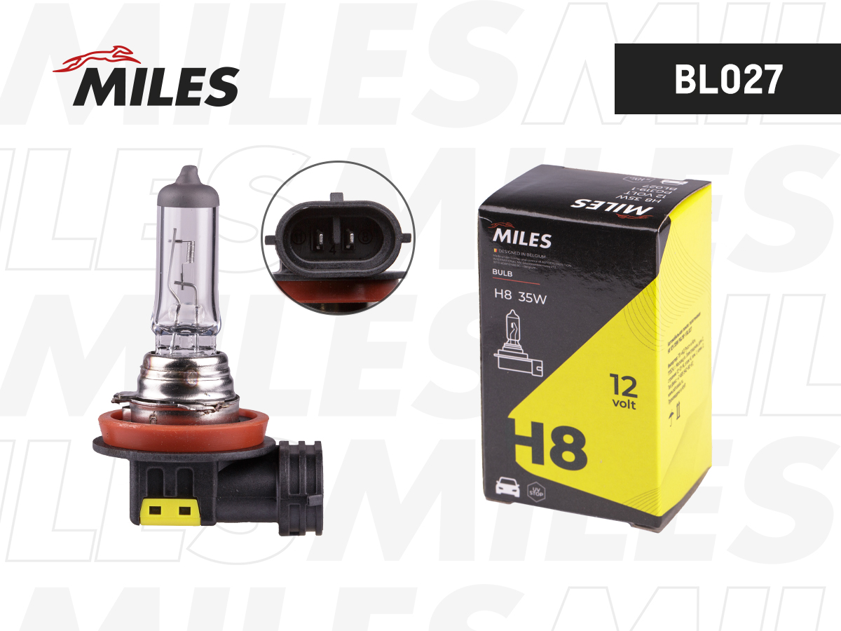 Лампа H8 12V 35W pgj19-1 - Miles BL027