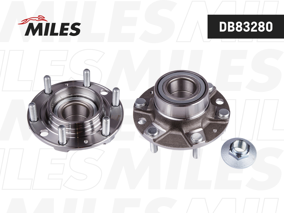 Ступица колеса с подшипником передняя, hyundai h-1/starex 08-. (без abs) - Miles DB83280
