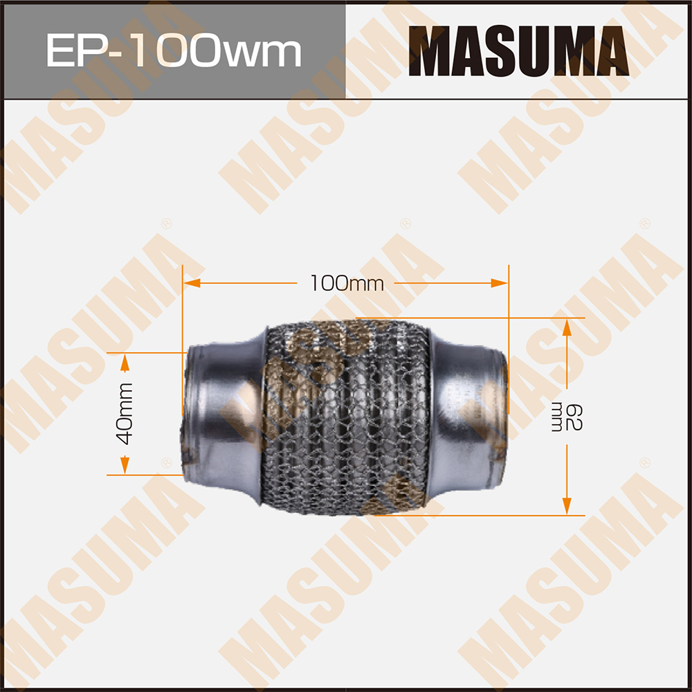 Гофра глушителя 3-х слойная 40х100 3-х слойная, wiremesh, interlock, 40х100 EP-100wm - Masuma EP100WM
