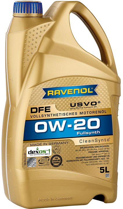 Моторное масло DFE SAE 0w-20 (5л) 4+1 - RAVENOL 1111109005