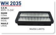 Фильтр воздушный mazda 323 94-> filter - Wunder WH2035