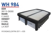 Фильтр воздушный hyundai Elantra NEW/i30/KIA Ceed II 2012-> filter - Wunder WH984