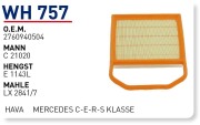 Фильтр воздушный MB w205/w212/w222/w166 filter - Wunder WH757