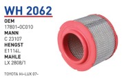 Фильтр воздушный toyota HiLux 2005-> filter - Wunder WH2062