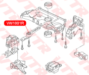 Сайлентблок задней подушки двигателя - VTR VW1801R