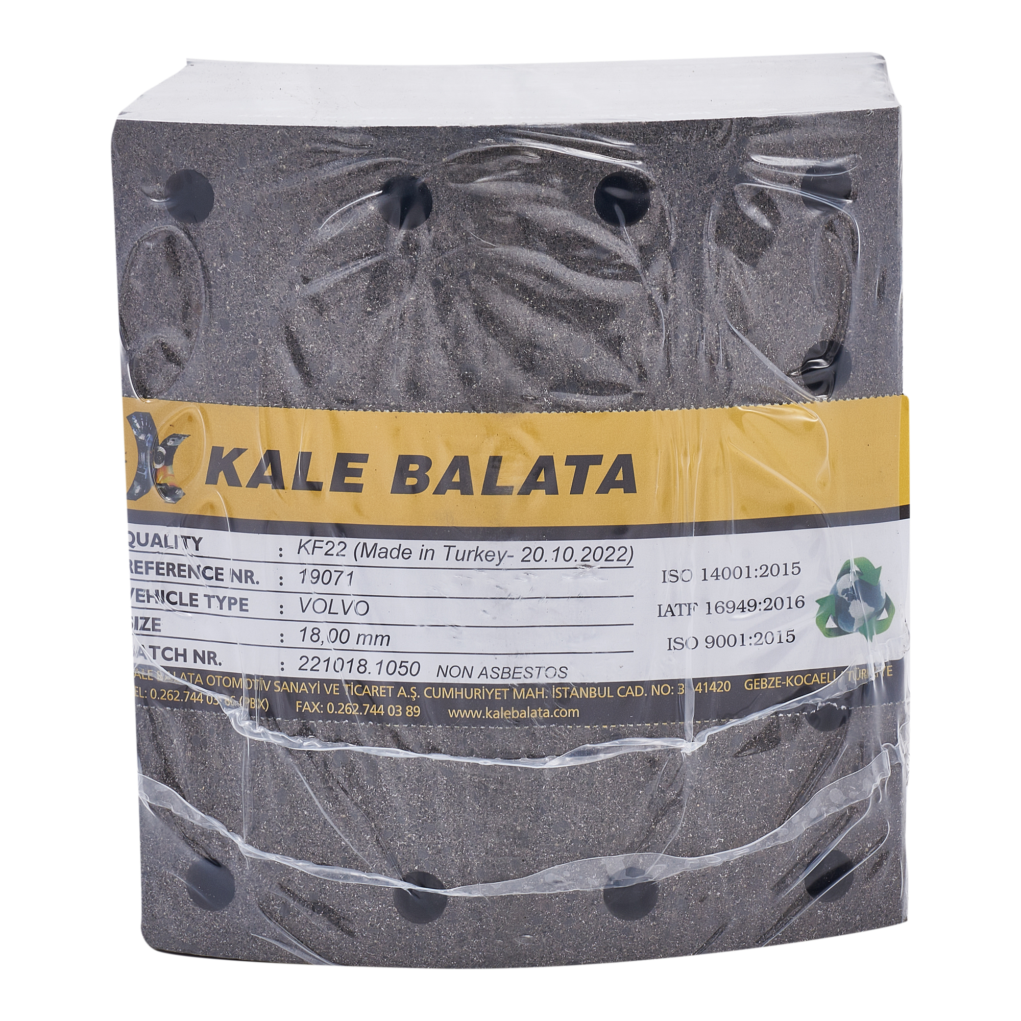 Накладки тормозные WVA 19939 19071 - Kale  19071180008