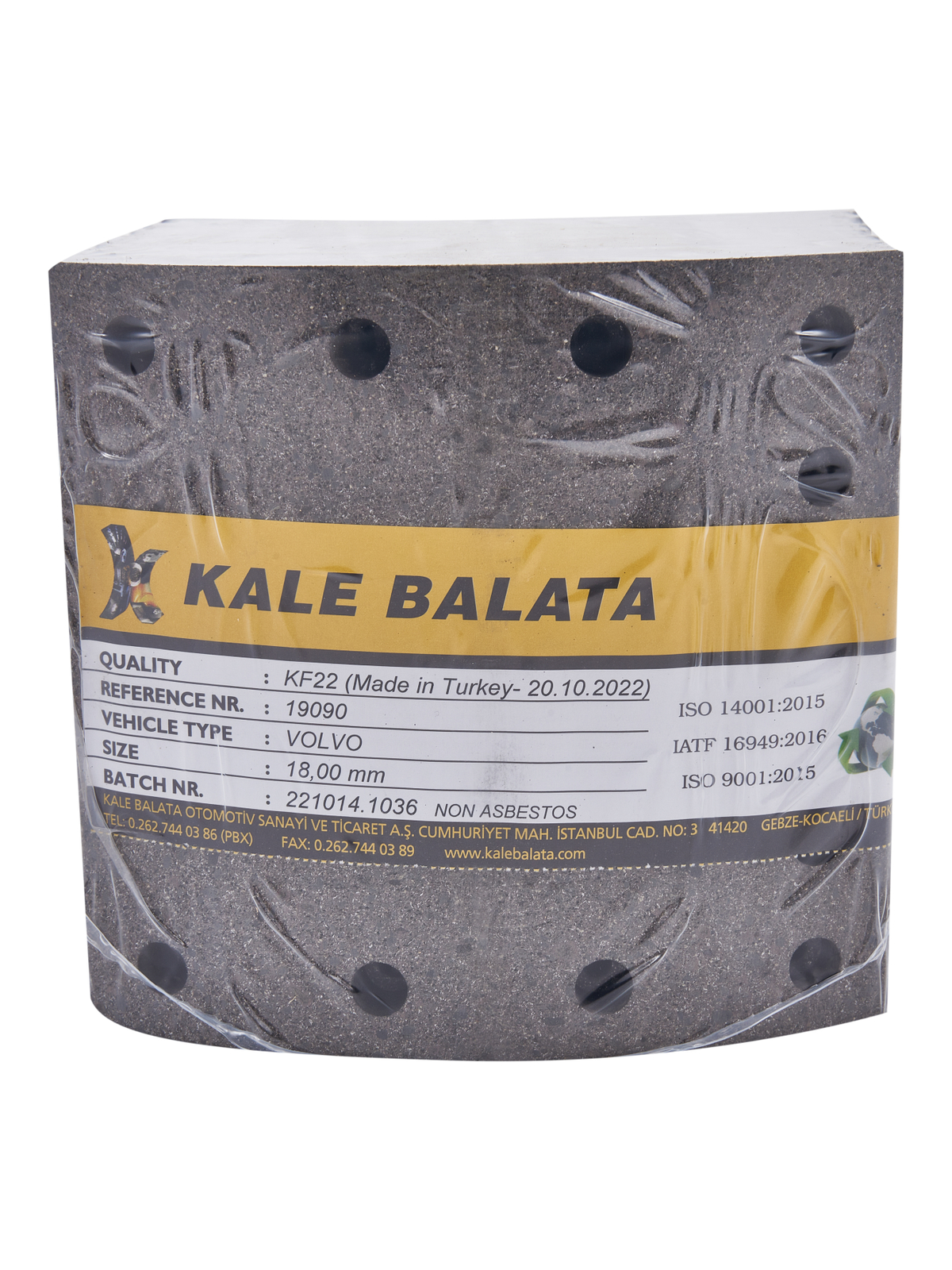 Накладки тормозные WVA 19938 19090 - Kale  19090180008