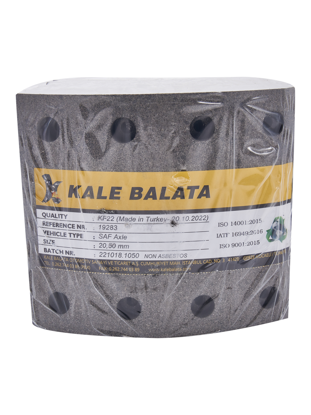 Накладки тормозные SAF 420x180 20 6 WVA 19283 19284 - Kale  19283205005