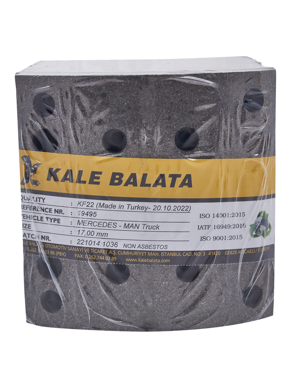 Накладки тормозные WVA 19495 - Kale  19495170008