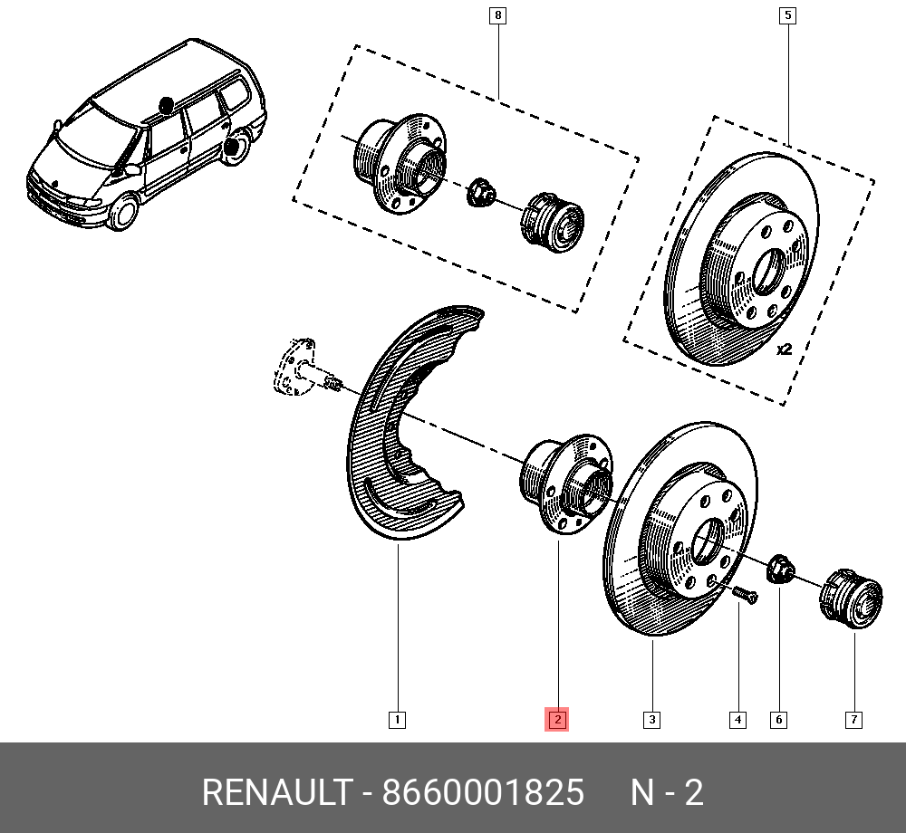 Подшипник ступицы - Renault 8660001825