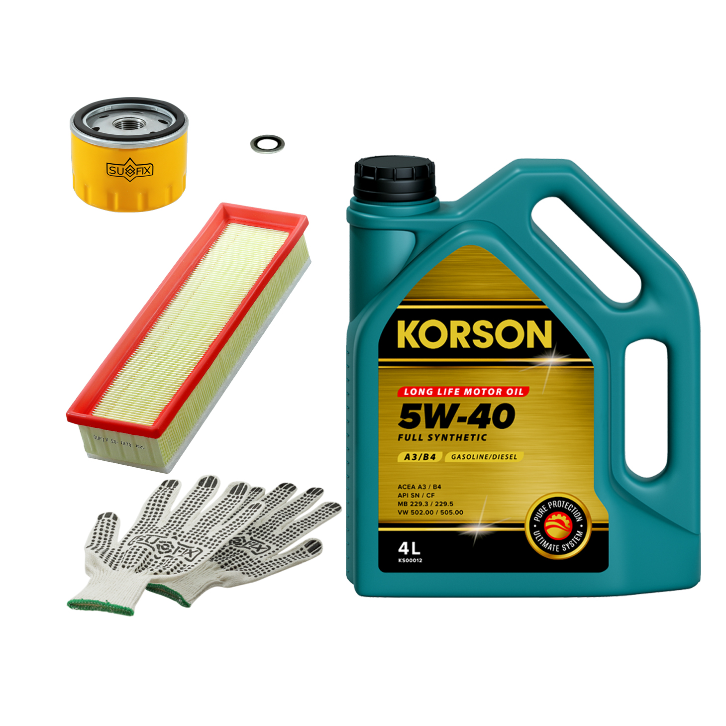 Комплект для ТО (масло, фильтр масляный, фильтр воздушный, уплотнительное кольцо пробки) - KORSON SKL-1016