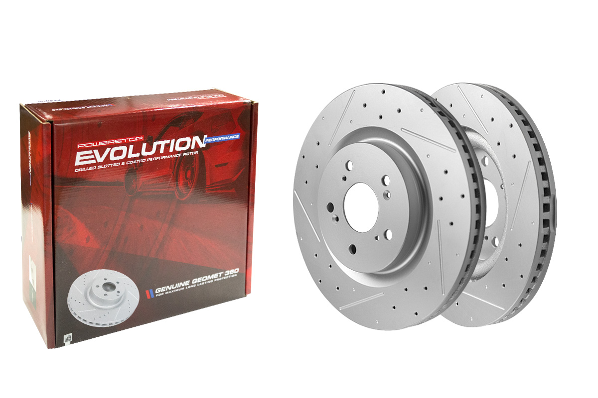 Передний тормозной диск Evolution с перфорацией и насечками, в покрытии geomet PowerStop - Power Stop CBR3460