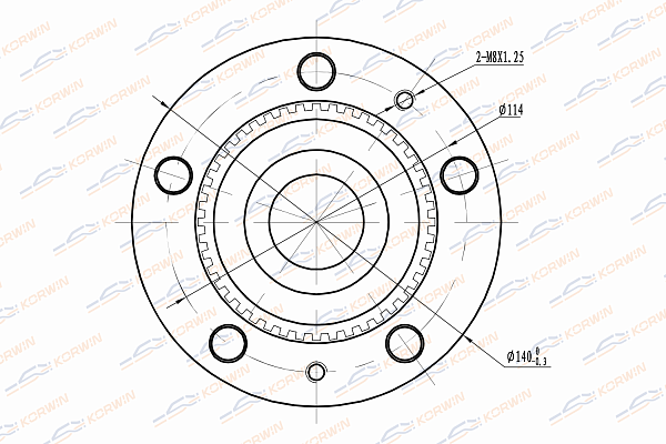 Ступица колеса задняя с ABS mazda: premacy 99- - KORWIN KWAH0063