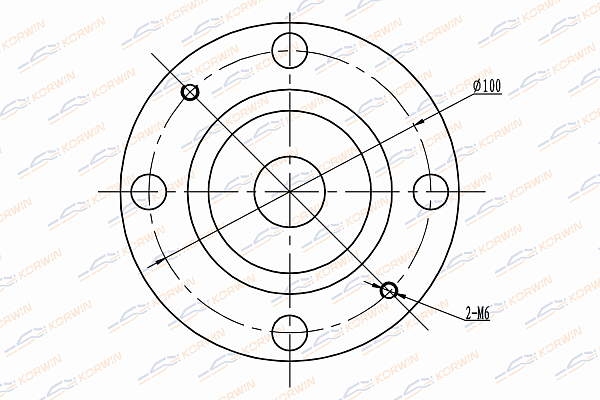 Ступица колеса передняя без ABS hyundai Accent/Getz/Solaris/i20 99- - KORWIN KWAH0057