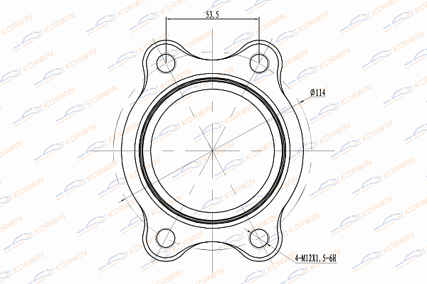 Ступица колеса передняя c ABS audi: a6/allroad/a8 3.2/5.0/6.0 04/02- - KORWIN KWAH0054