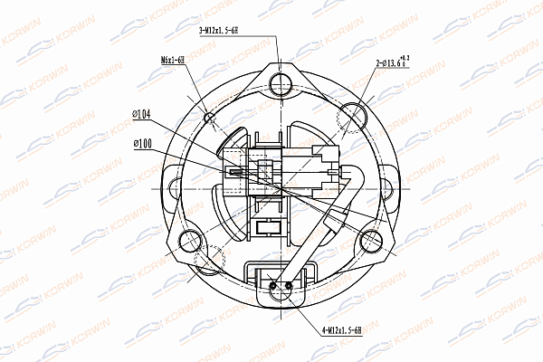 Ступица колеса передняя с ABS opel: astra G, zafira a 98- - KORWIN KWAH0051