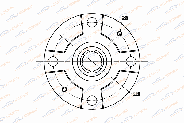 Ступица колеса передняя без ABS hyundai Accent III (mc)/ Solaris (rb) - KORWIN KWAH0050