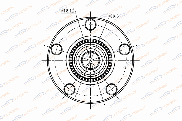 Ступица колеса передняя с ABS mazda: 3 (bk) 03- - KORWIN KWAH0044