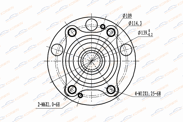 Ступица колеса передняя без ABS hyundai: i30 12- \ kia: Ceed 12- - KORWIN KWAH0037