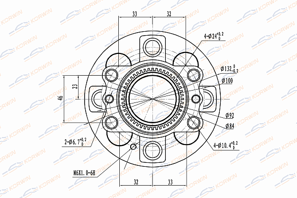 Ступица колеса задняя c ABS Hyundai Solaris 10-/kia Rio III 11- - KORWIN KWAH0034