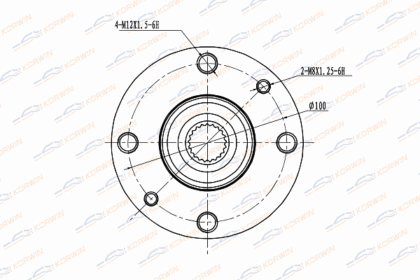 Ступица колеса передняя без ABS renault Logan/Sandero/Stepway - KORWIN KWAH0055