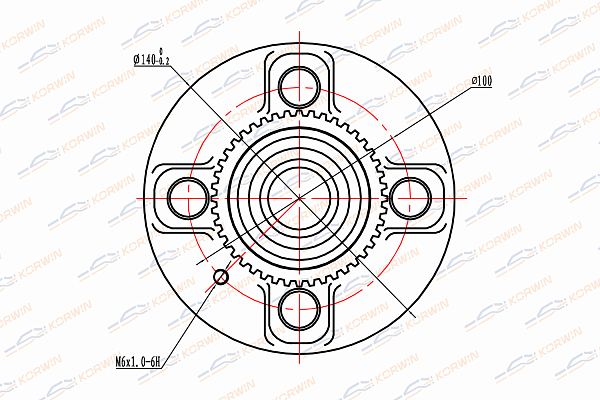 Ступица колеса задняя с ABS hyundai: accent II (lc) 00-05 - KORWIN KWAH0041
