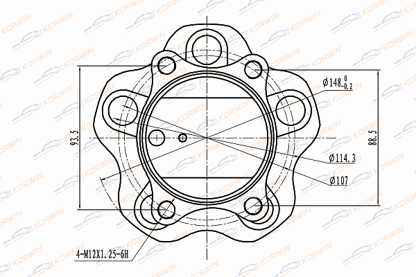 Ступица колеса задняя с ABS nissan: Qashqai 07- / X-Trail 07- - KORWIN KWAH0039