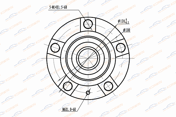 Ступица колеса задняя c ABS skoda rapid 12-/vwpolo sedan 09- - KORWIN KWAH0033