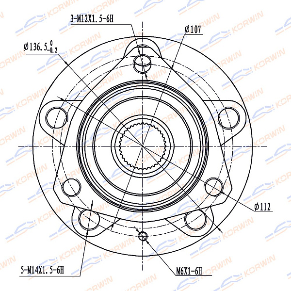 Ступица колеса - KORWIN KWAH0005