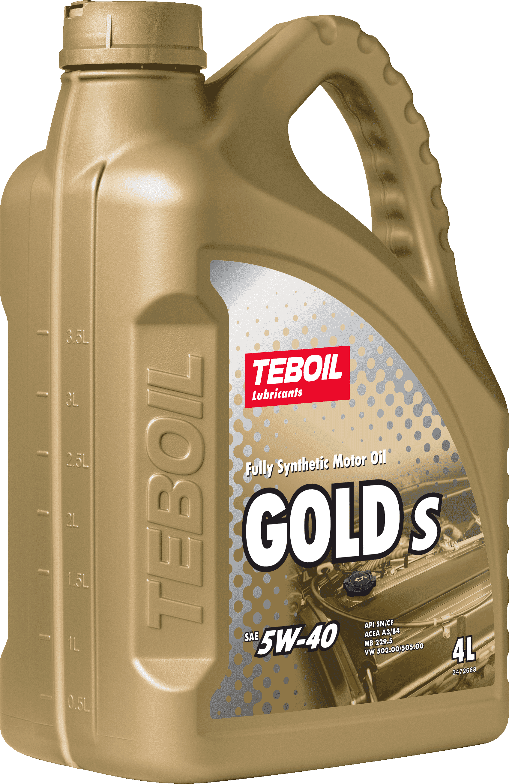 5w-40 Gold s a3/b4 sn/cf 4л (синт. мотор. масло) - TEBOIL 3468033